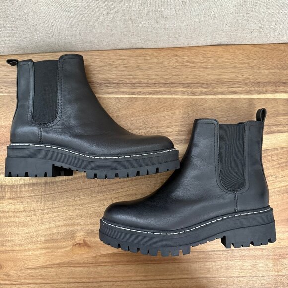 Marc Fisher Padmia Lug Sole Leather Chesea Boots - Picture 13 of 16